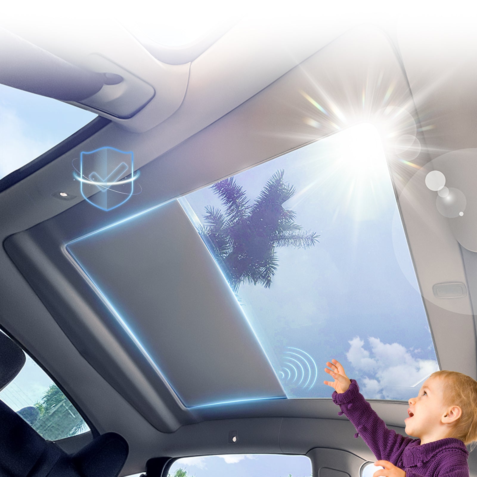 Tesla Model Y Sunshade Voice Control Electric Sunshade Model Y Power Sunshade Retractable Roof Shade Tesstudio®