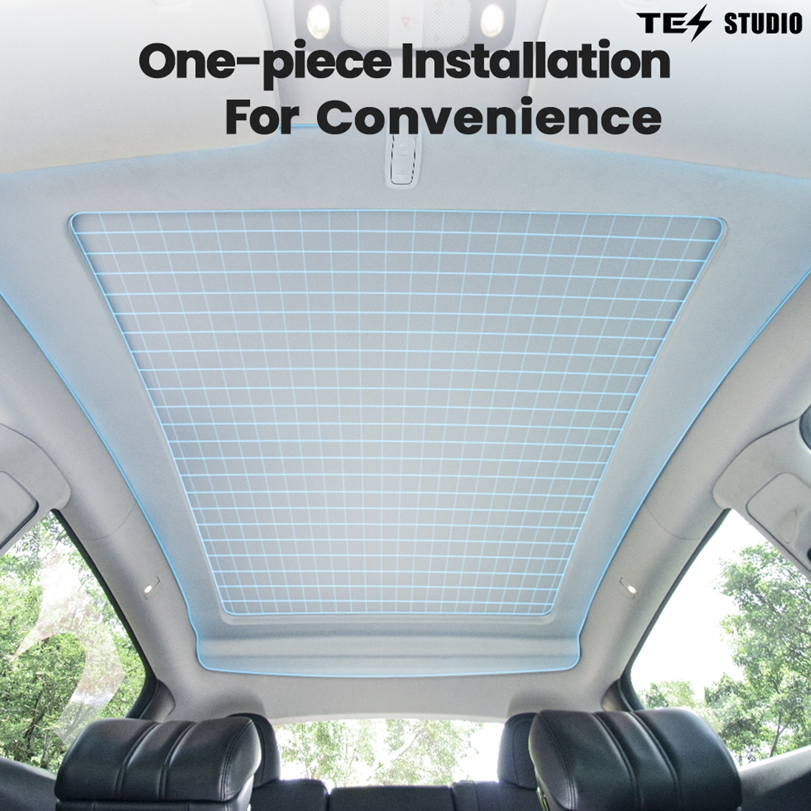 Tesla Model Y Sunshade Voice Control Electric Sunshade Model Y Power Sunshade Retractable Roof Shade Tesstudio®