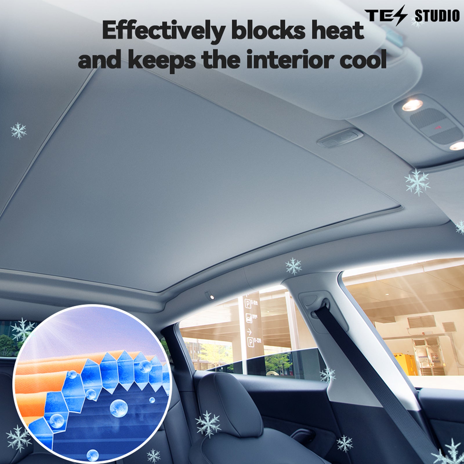 Tesla Model Y Sunshade Voice Control Electric Sunshade Model Y Power Sunshade Retractable Roof Shade Tesstudio®