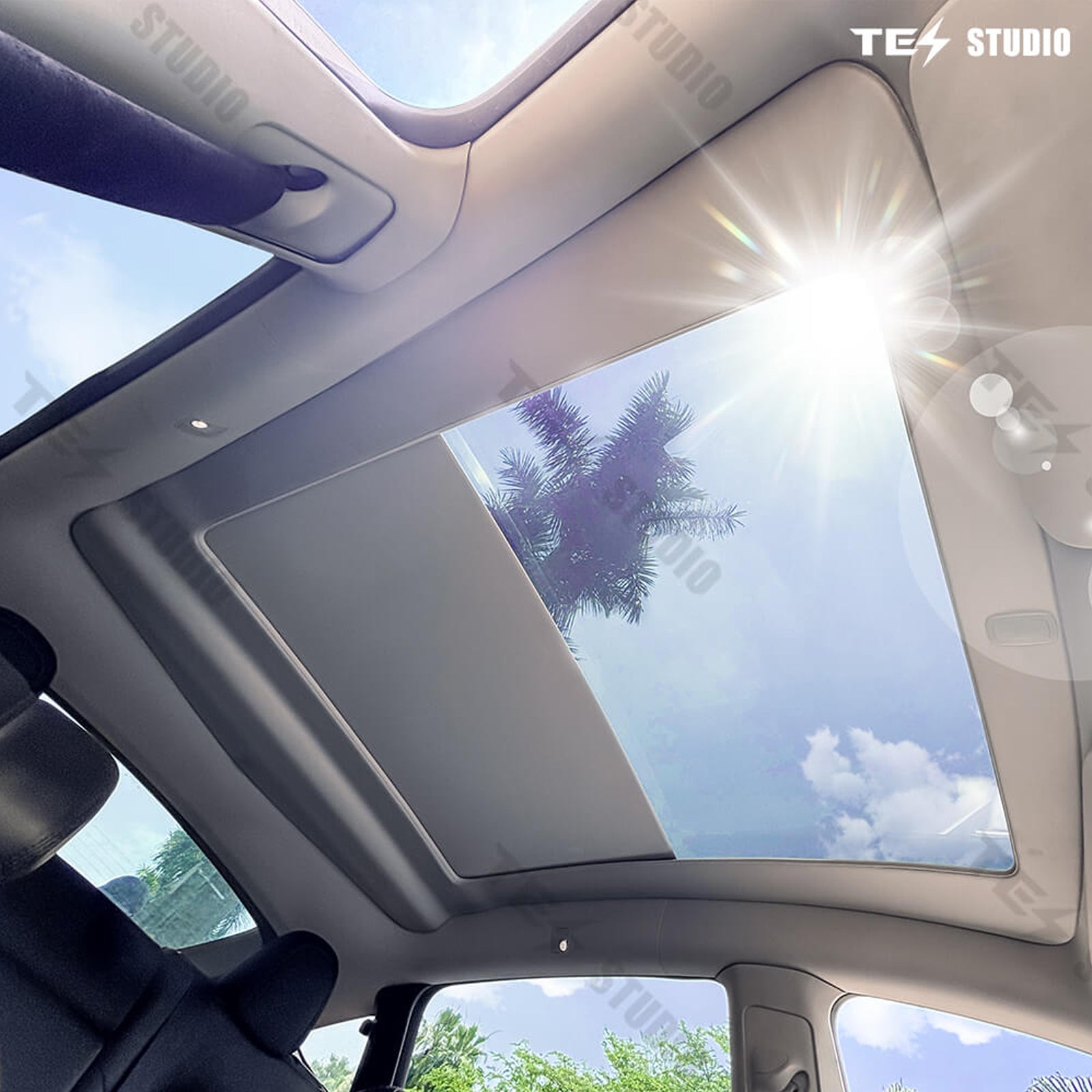Tesla Model Y Sunshade Voice Control Electric Sunshade Model Y Power Sunshade Retractable Roof Shade Tesstudio®