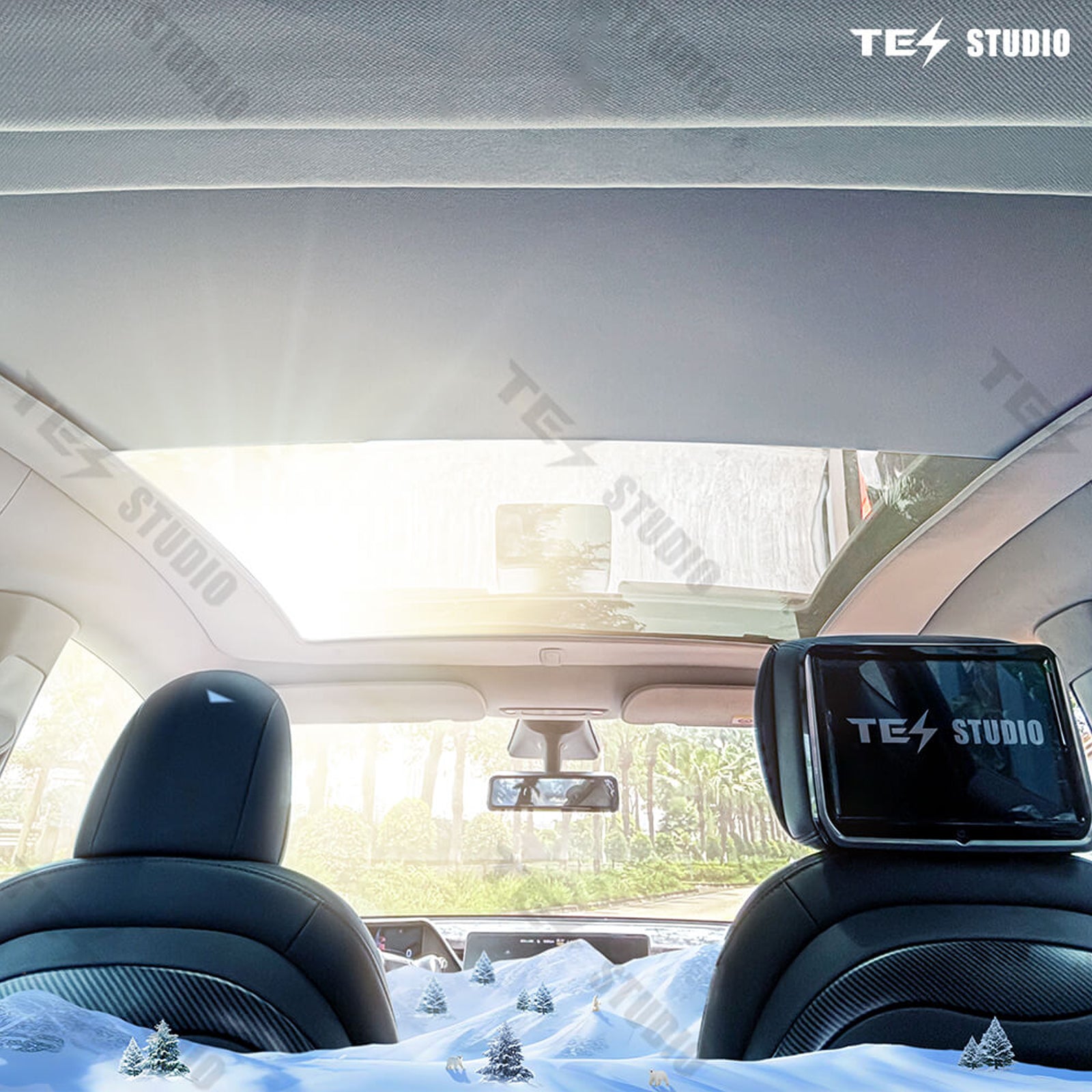 Tesla Model Y Sunshade Voice Control Electric Sunshade Model Y Power Sunshade Retractable Roof Shade Tesstudio®
