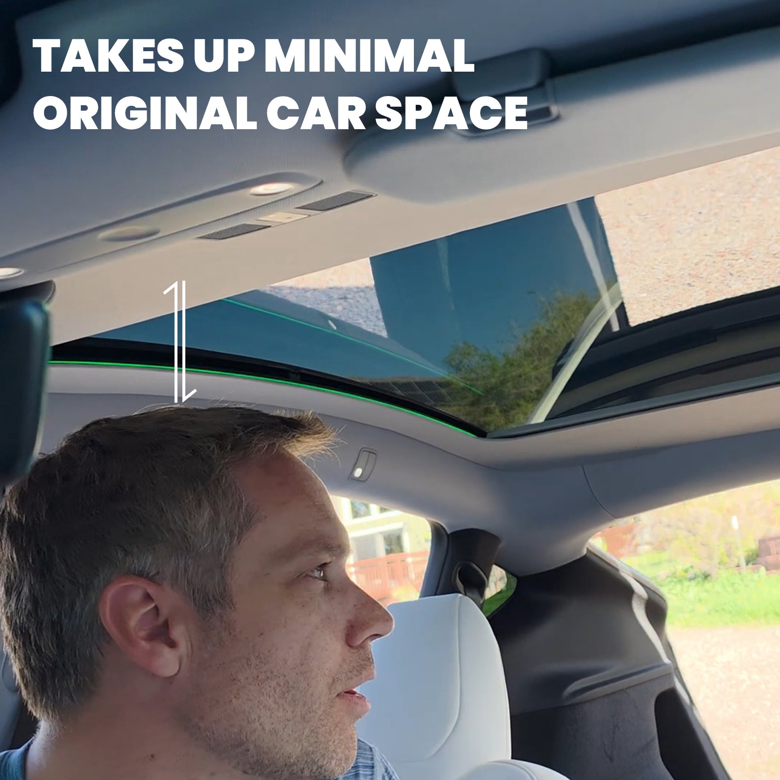 Tesla Model Y Juniper Power Sunshade Voice-Controlled Electric Sunshade With Ambient Lighting Tesla Interior Accessories Tesstudio®