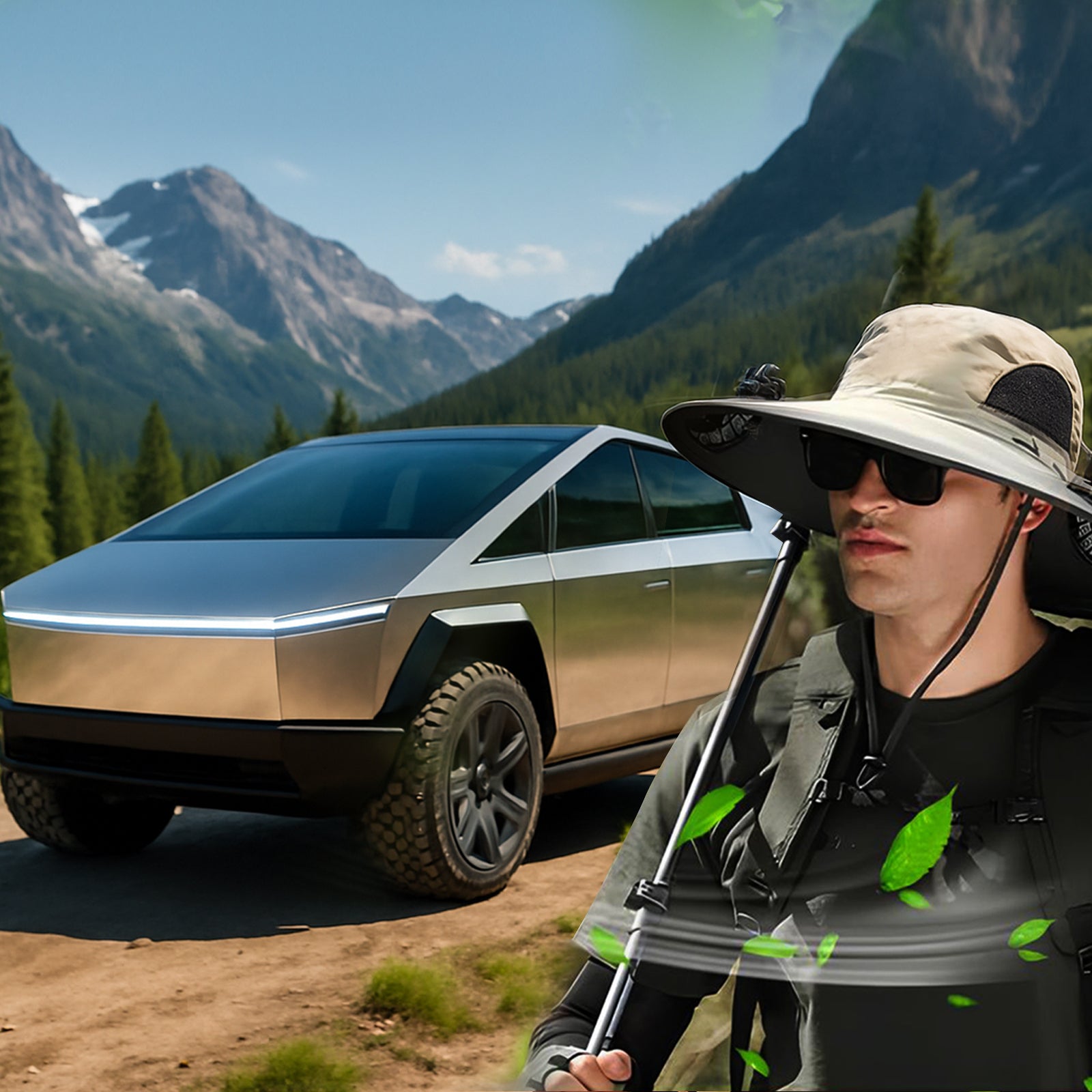 Solar-Powered Cooling Hat with USB Fan Outdoor Wide Brim Hat Tesstudio®