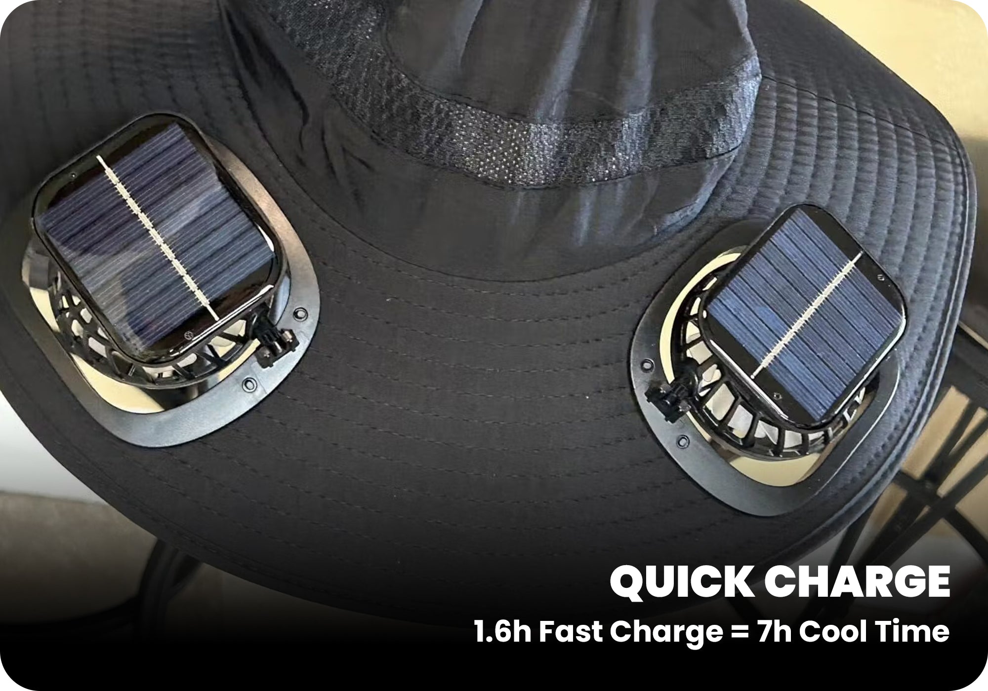 Solar-Powered Cooling Hat with USB Fan Outdoor Wide Brim Hat Tesstudio®