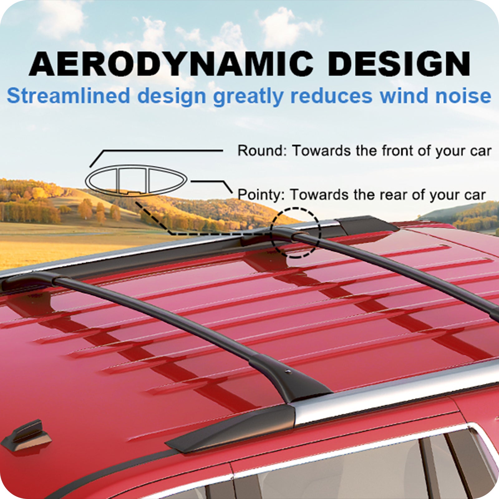 Roof Rack Cross Bars Compatible with Chevrolet Suburban & Tahoe, GMC Yukon & Yukon XL, Cadillac Escalade & Escalade ESV (2015-2020)