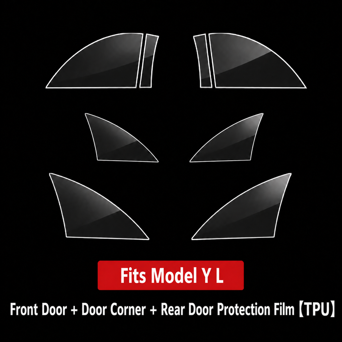 Door Triangle Paint Protection Film TPU Clear Guard for Tesla Model 3 / Model 3 Highland / Model Y / Model Y Juniper / Model Y L