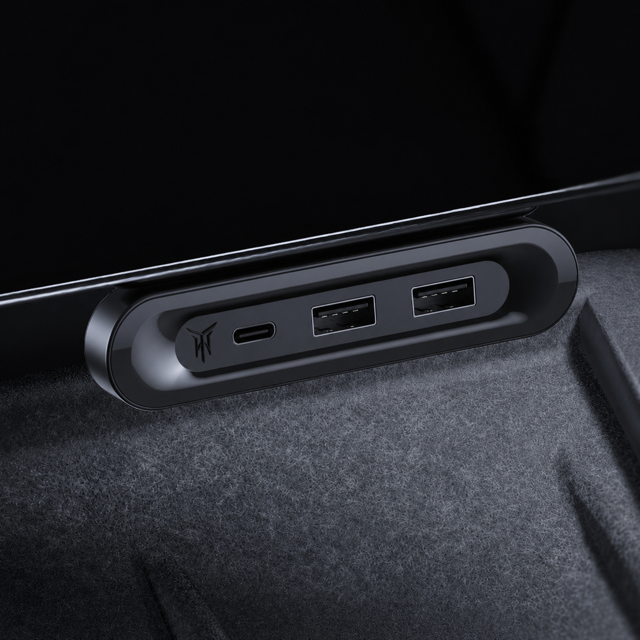 Fold-Away Hidden 3-Port Charging Dock for Tesla Model Y L 2025.11+