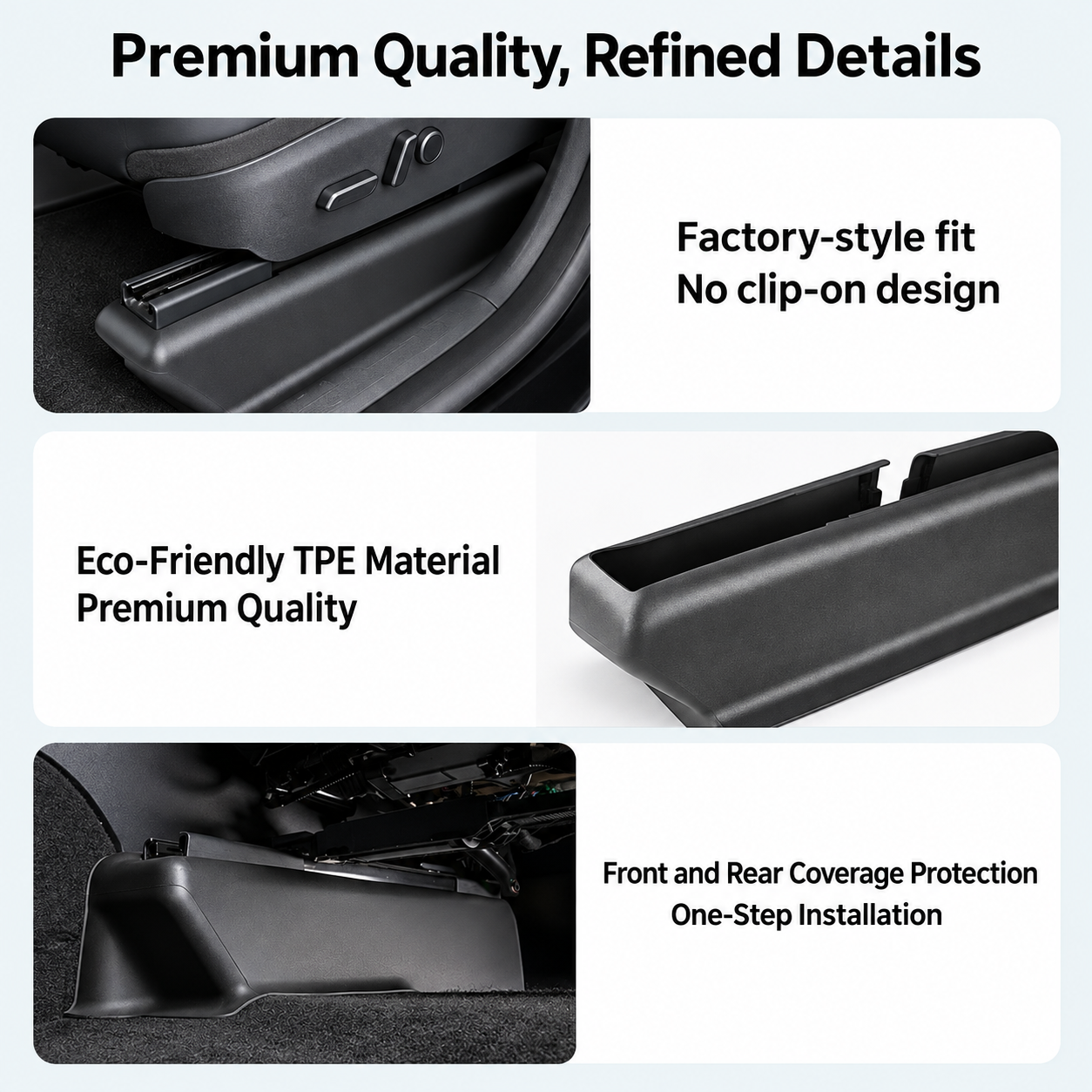 Tesla Model Y L TPE Under-Seat Corner Protectors, 5-Piece Set