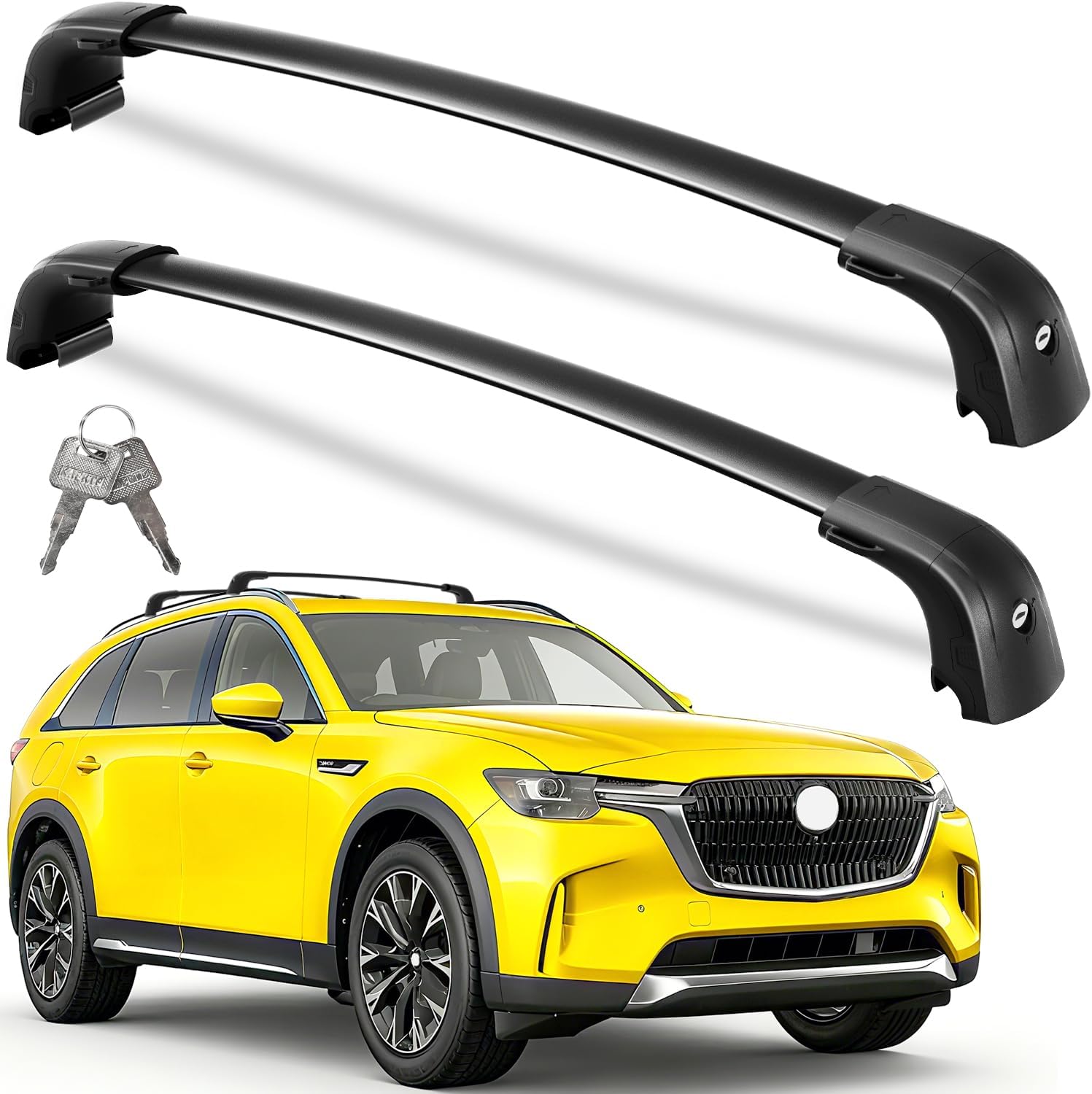 Mazda CX-90 cross bars 2024–2026 — installed on vehicle roof rails