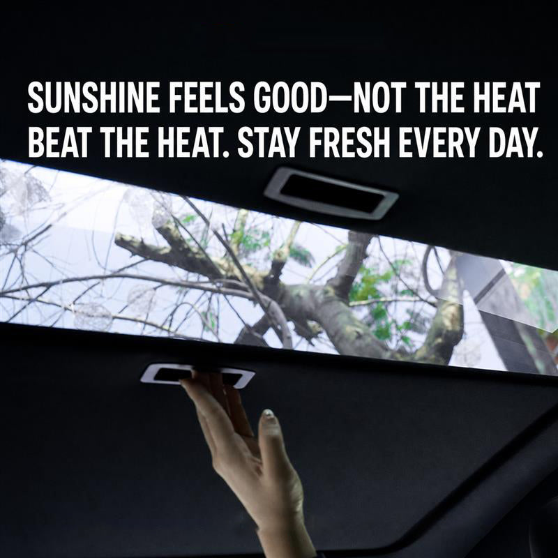 Manual Retractable & Foldable Roof Sunshade with Dual 1/4" Mounts and Magnetic Points for Tesla Model Y/Y Juniper