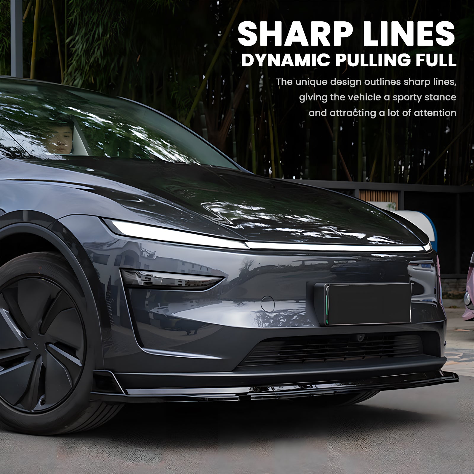 Tesstudio Tesla Model Y Front Bumper Lip Punch-Free Installation