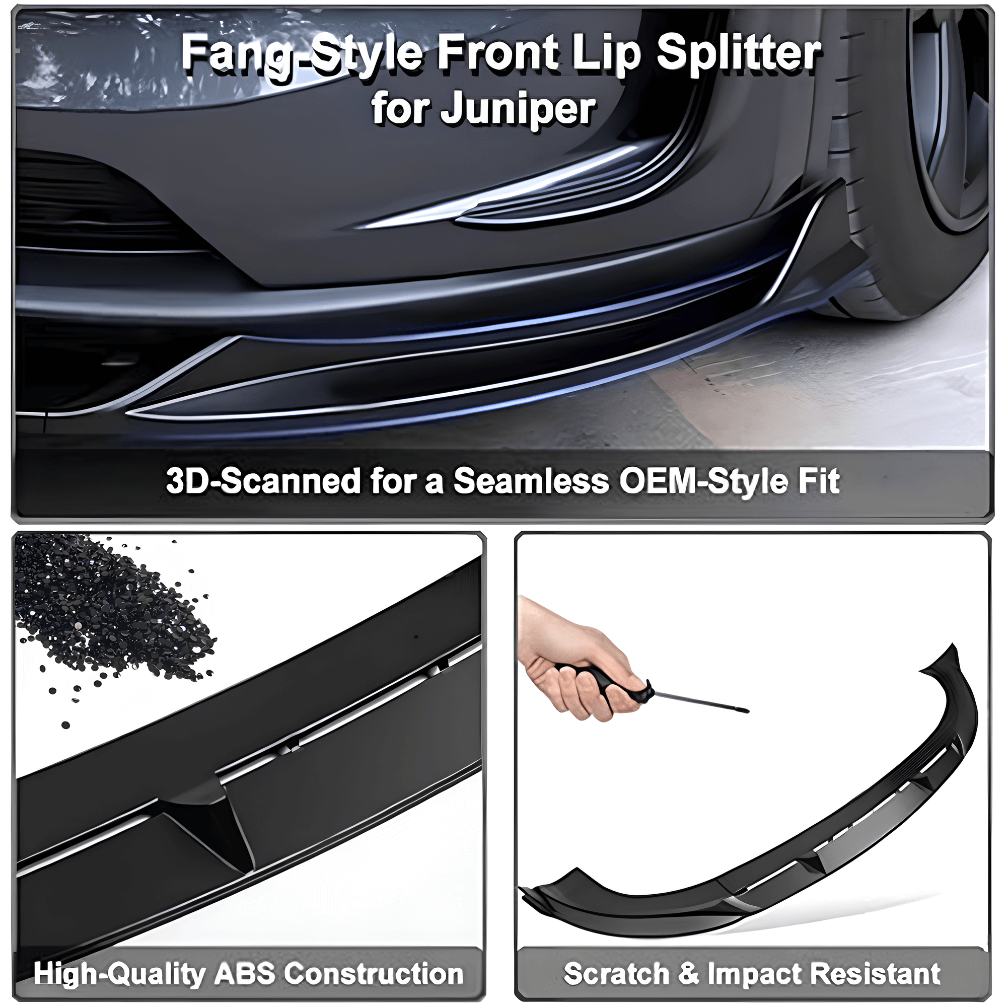 Tesstudio Tesla Model Y Front Bumper Lip Punch-Free Installation