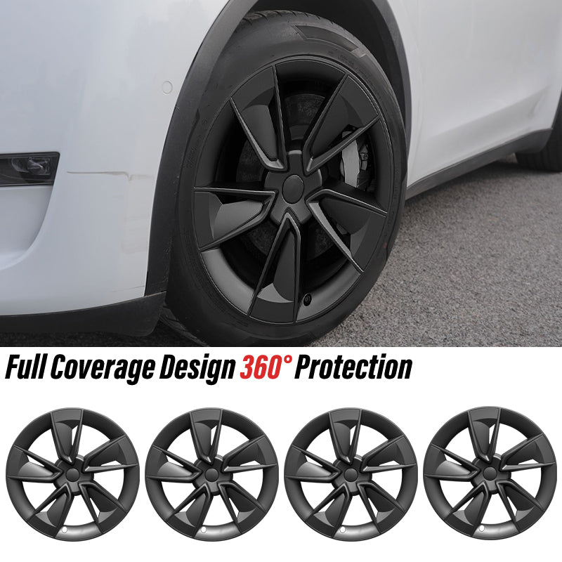 Tesla Model Y Juniper Hubcap X Style 19'' YB Knife Wheel Covers Tesstudio®