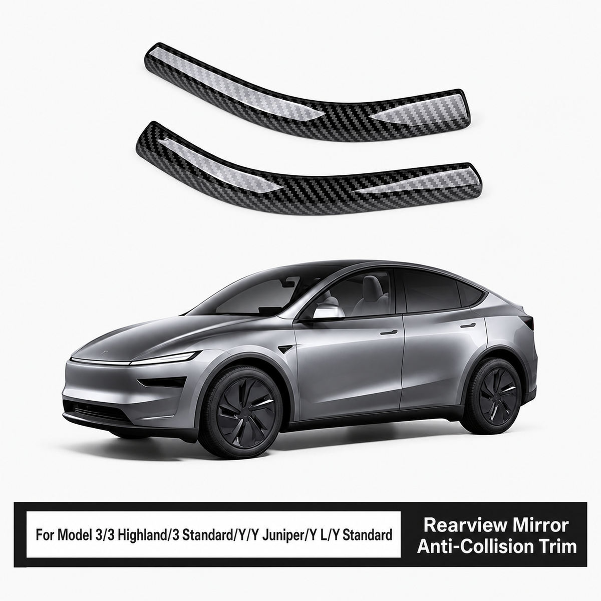 ABS Side Mirror Protective Trim for Tesla Model 3 / Model 3 Highland / Model 3 Standard / Model Y / Model Y Juniper / Model Y Standard / Model Y L