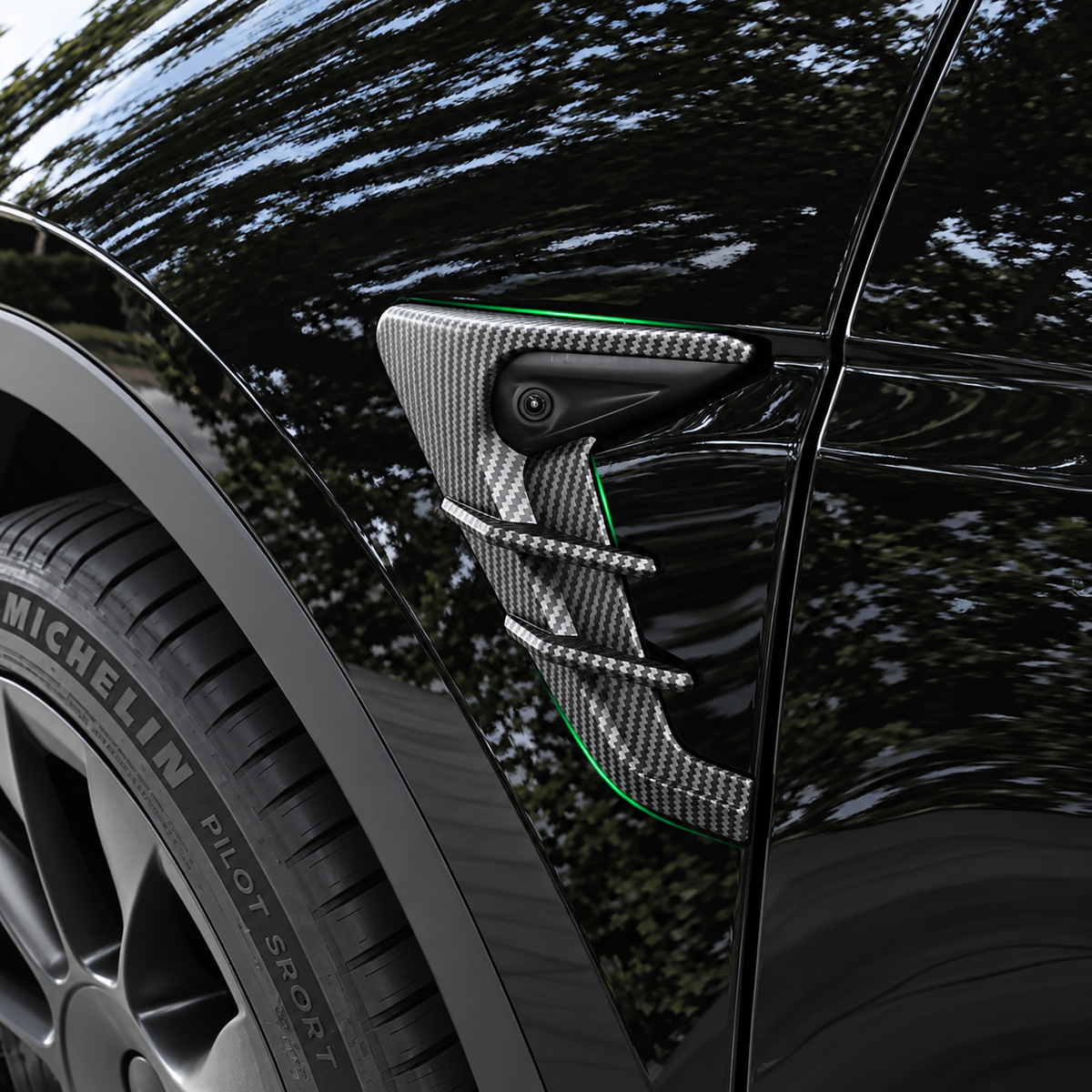 Tesla Model 3 Highland / Model Y Juniper / Model Y L Thunder-Style Fender Camera Trim