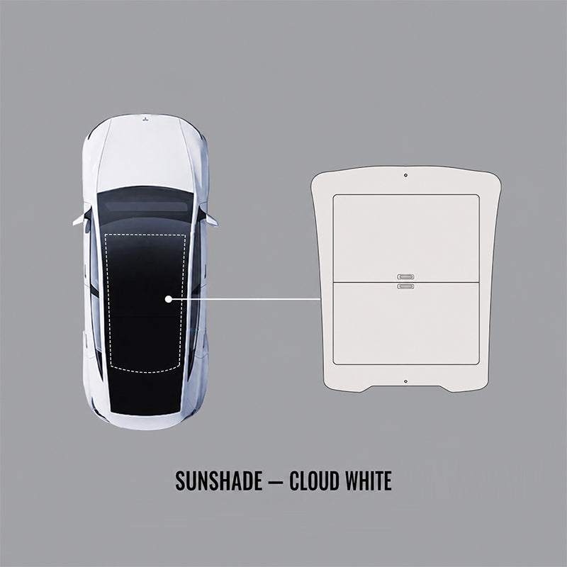 Manual Retractable & Foldable Roof Sunshade with Dual 1/4" Mounts and Magnetic Points for Tesla Model Y/Y Juniper