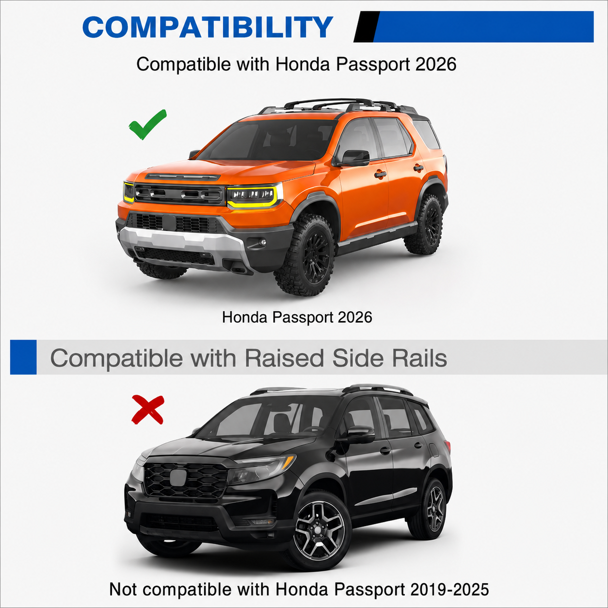 300 lbs Lockable Roof Rack Cross Bars for Honda Passport 2026 - Tesstudio