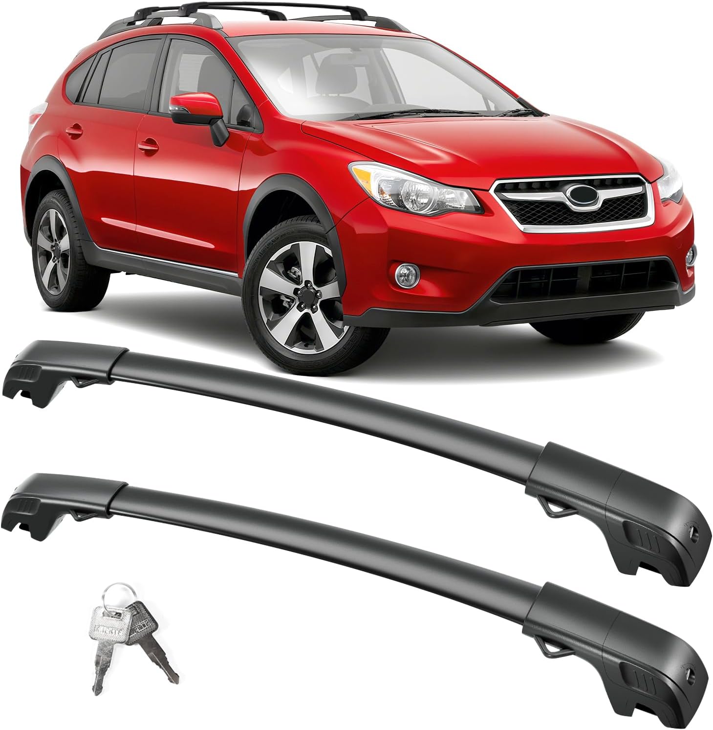Subaru XV Crosstrek cross bars 2013–2017 — installed on vehicle roof rails