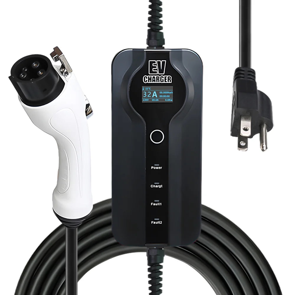Portable Charger 16A/32A Adjustable Mode 2 Level 2 Household Waterproof EV Charger For Tesla Model S/X/3/Y