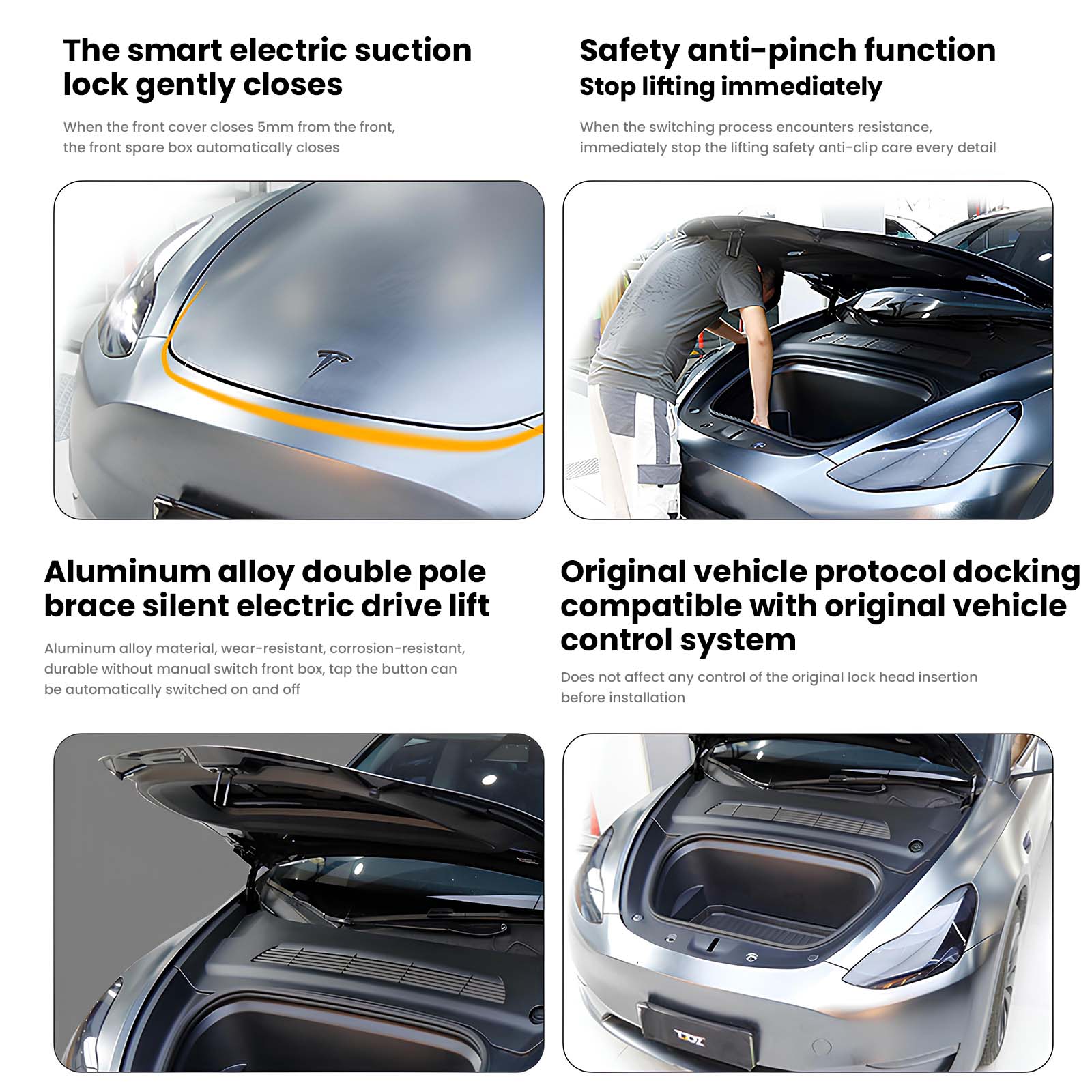 Tesla Model 3/Y Model Y Juniper Power Frunk Silent Front Trunk Electric Suction Lock Plus Tesstudio®