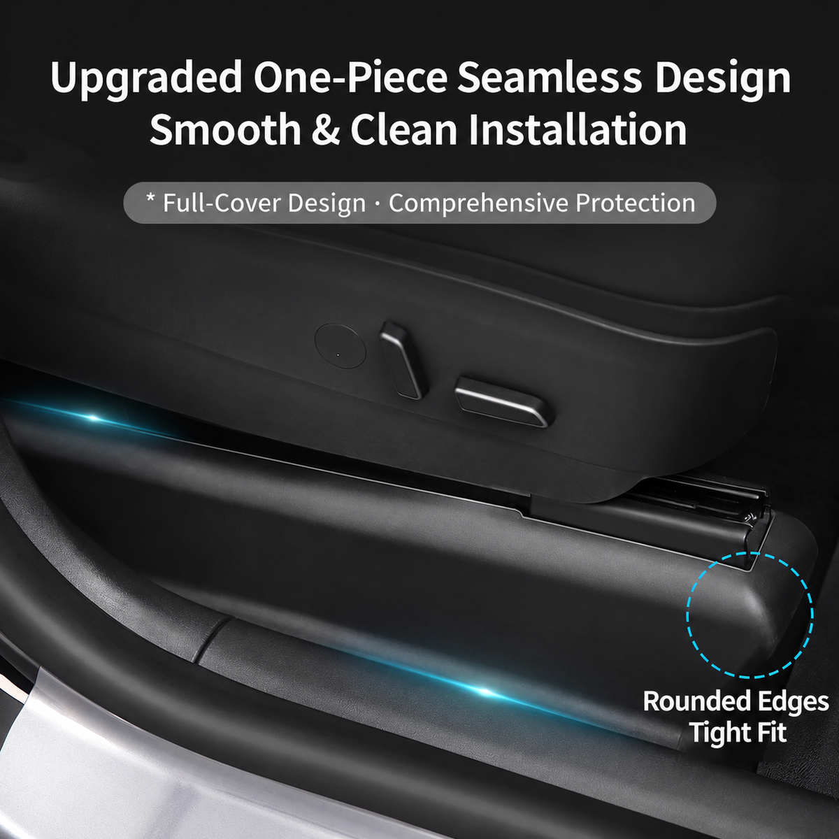 Tesla Model Y L TPE Under-Seat Corner Protectors, 5-Piece Set