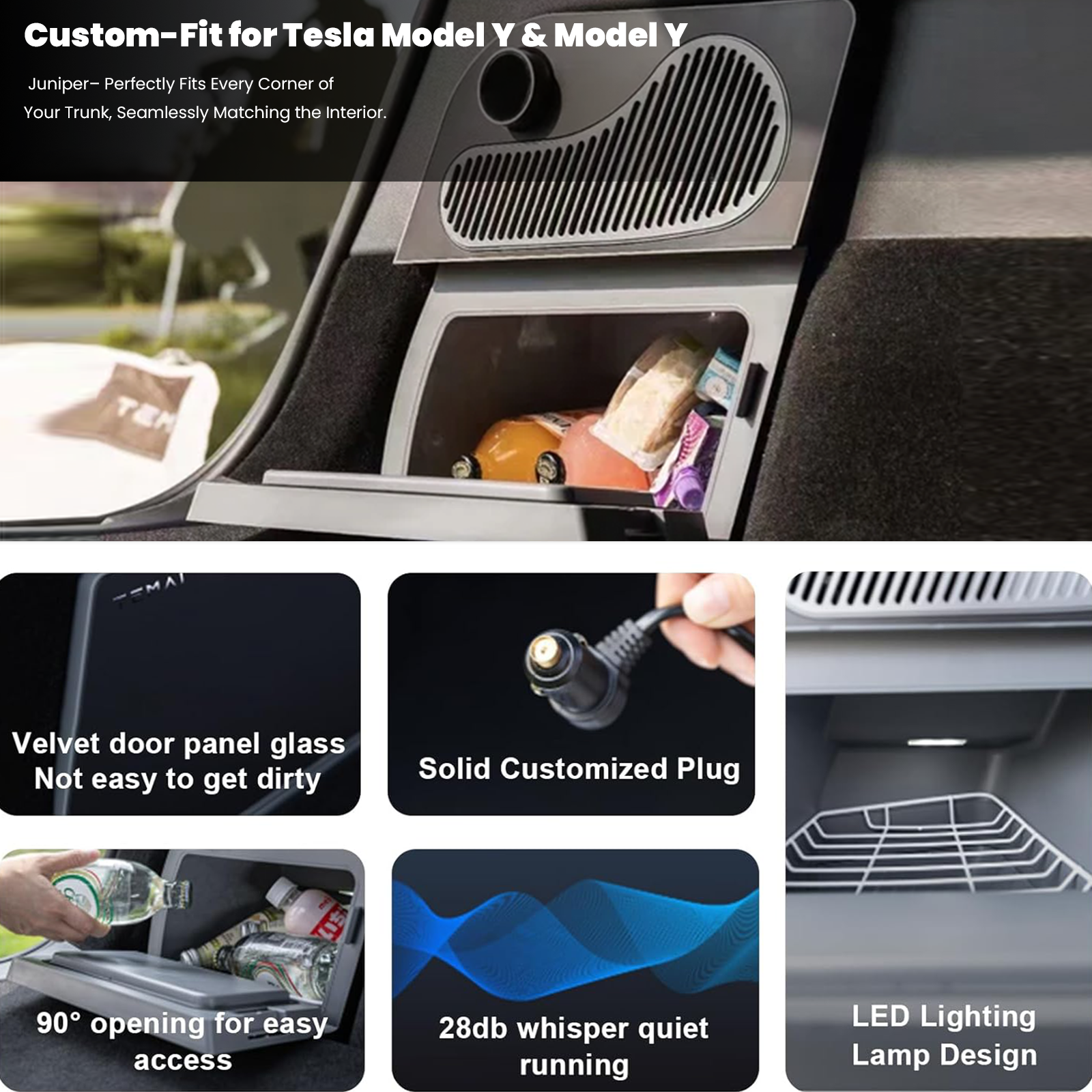 Trunk Fridge Hidden Cooler Car Mini Refrigerator for Tesla Model Y /Model Y Juniper