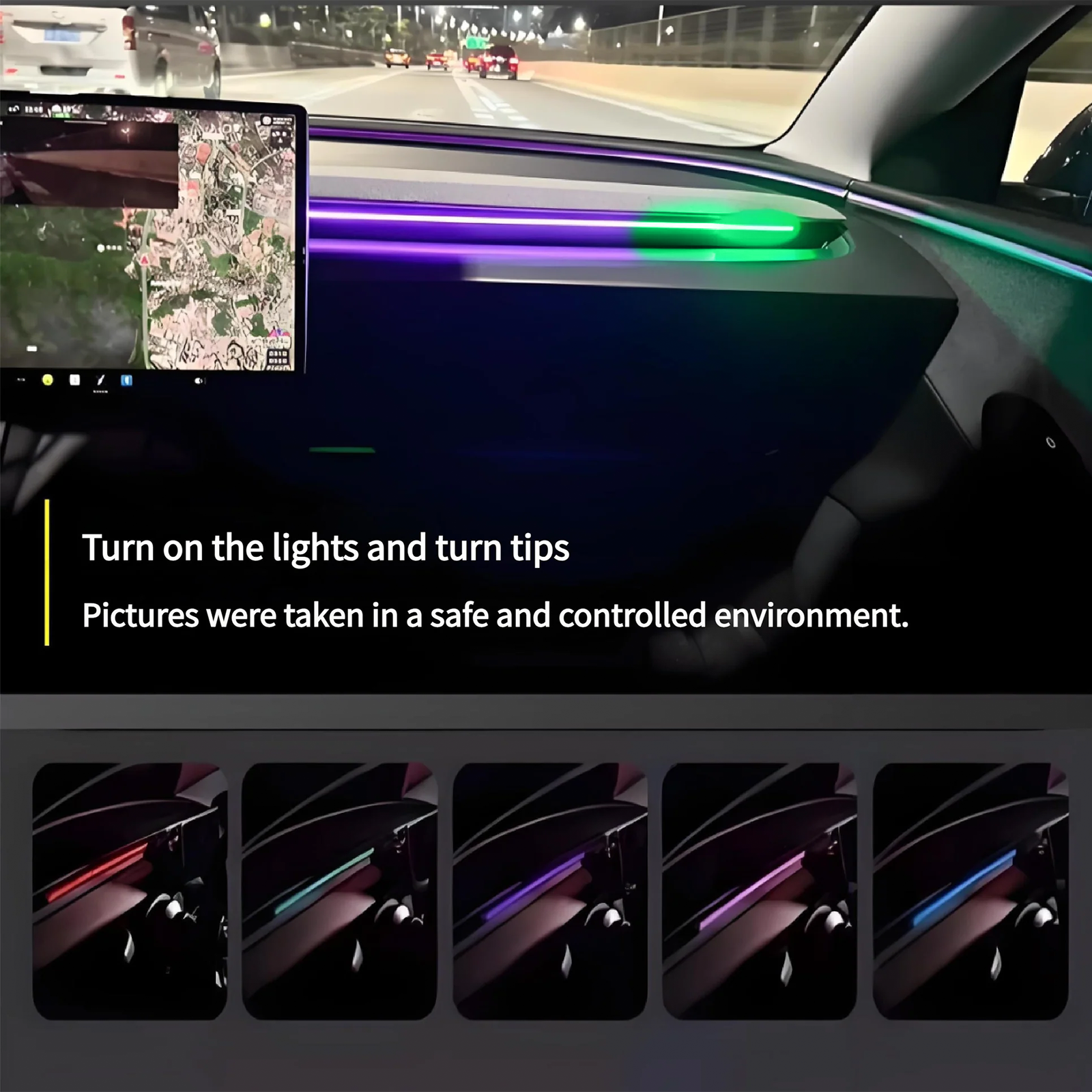 2025 2026 BSD 2.0 Blind Spot Warning System For Tesla Model 3 Highland / Y Juniper /Cybertruck Ambient Lighting
