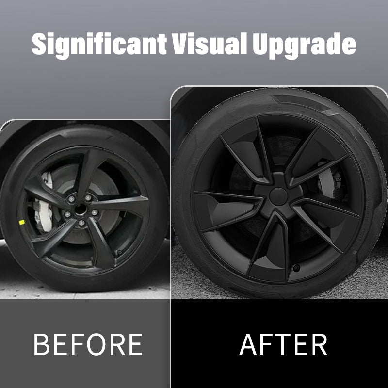 Tesla Model Y Juniper Hubcap X Style 19'' YB Knife Wheel Covers Tesstudio®