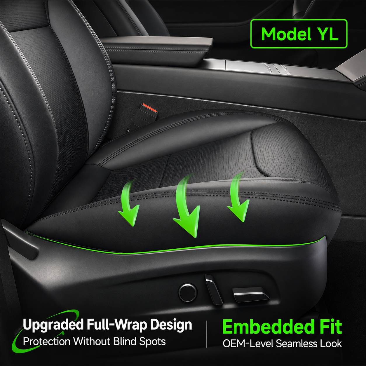 Full Set 6-Seat Leather Seat Covers for Tesla Model Y L 2025.11+