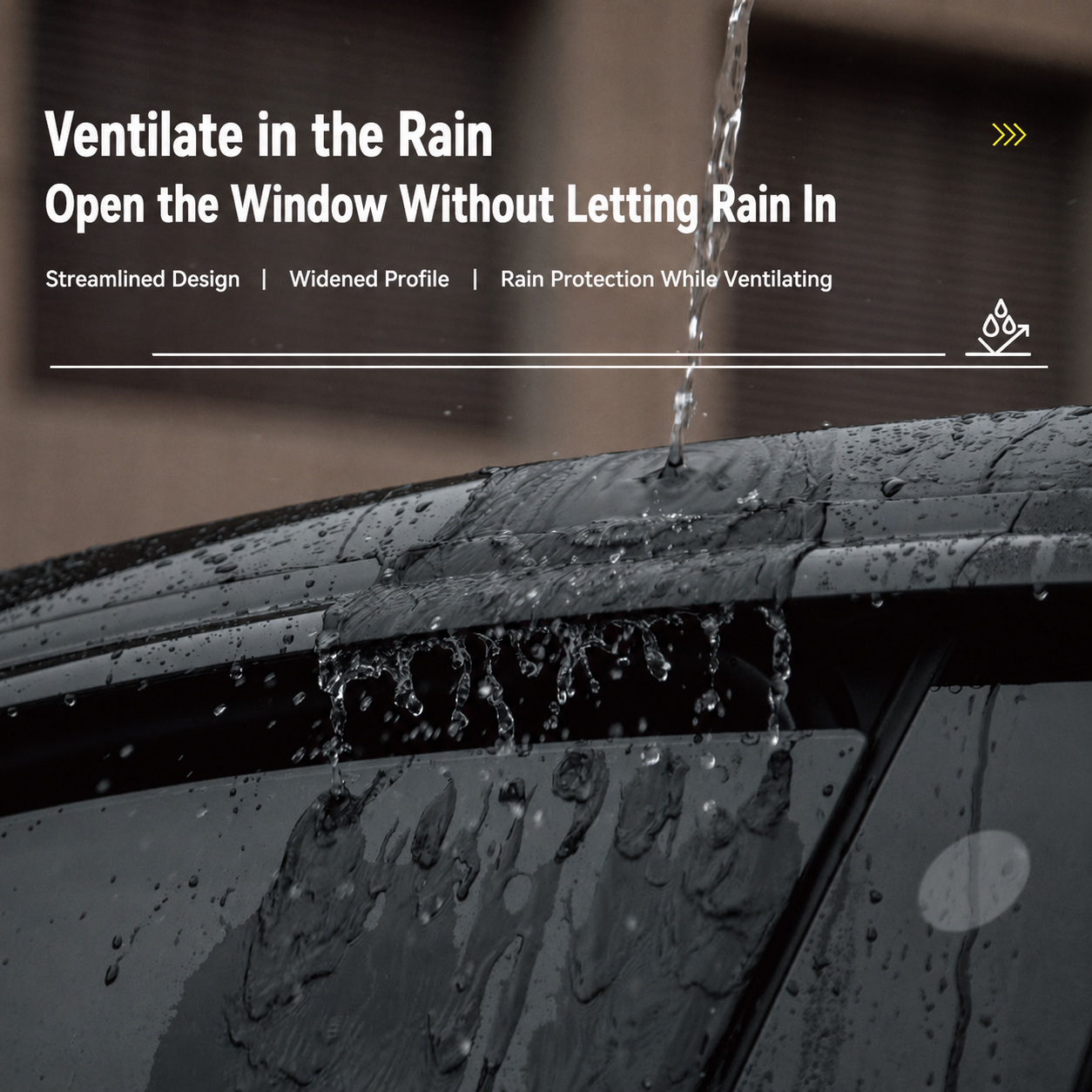 4-Piece PC Window Rain Guards for Tesla Model Y L