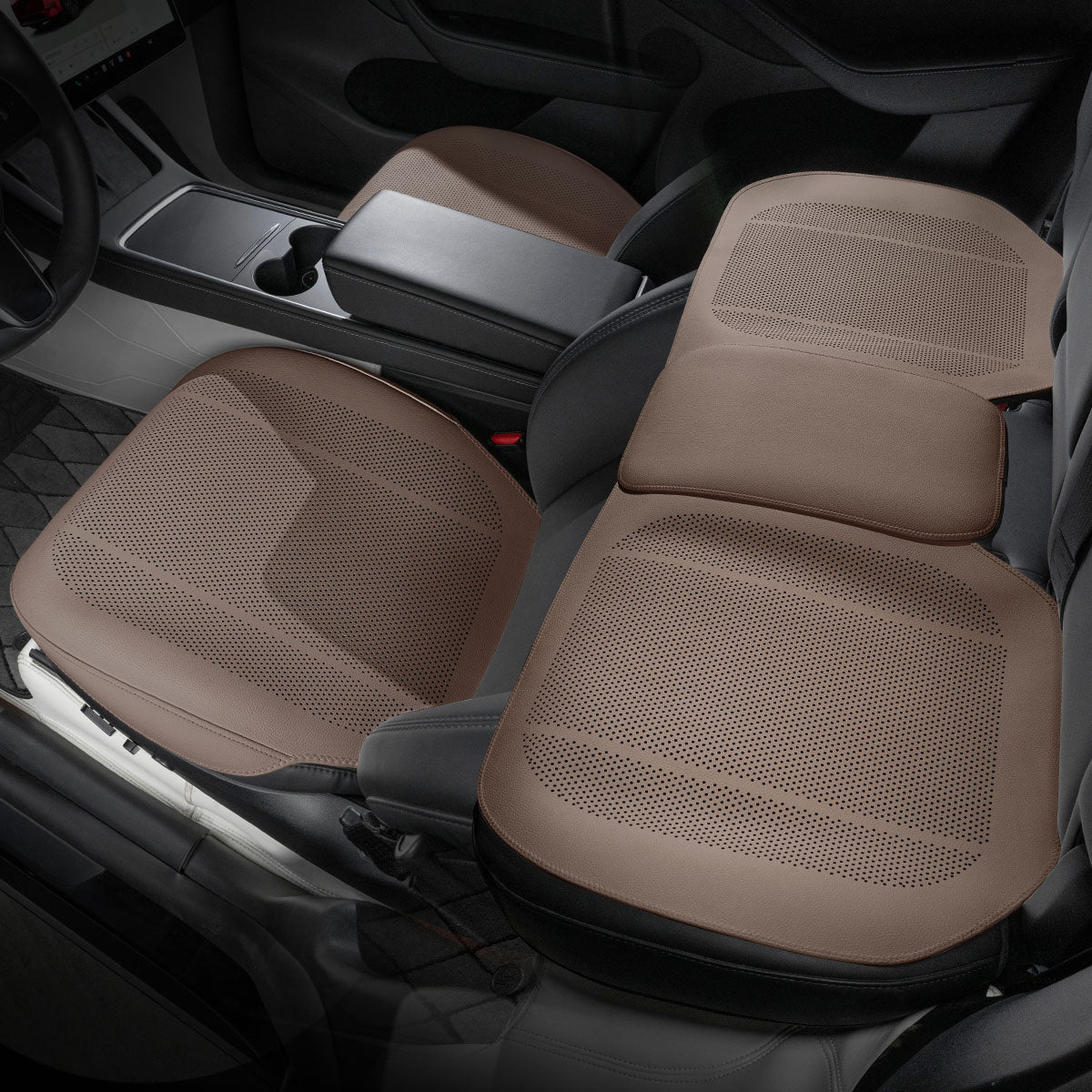 Universal Full-Coverage Breathable Nappa Leather Car Seat Cushion Cover
