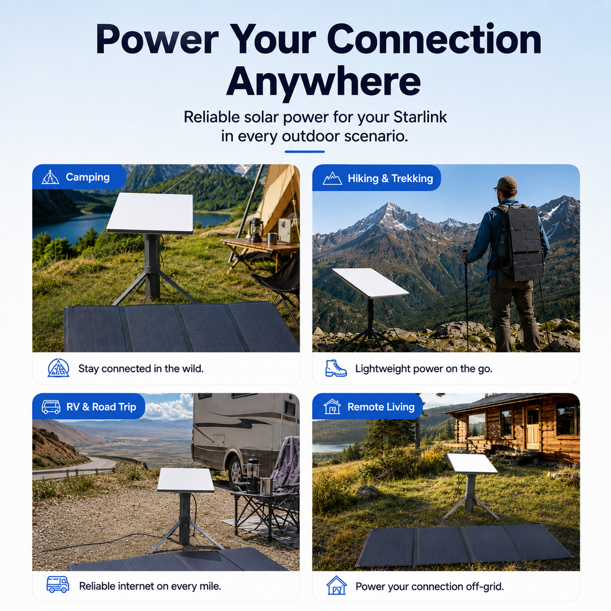 40W foldable solar panel for Starlink Mini outdoor power setup by Tesstudio