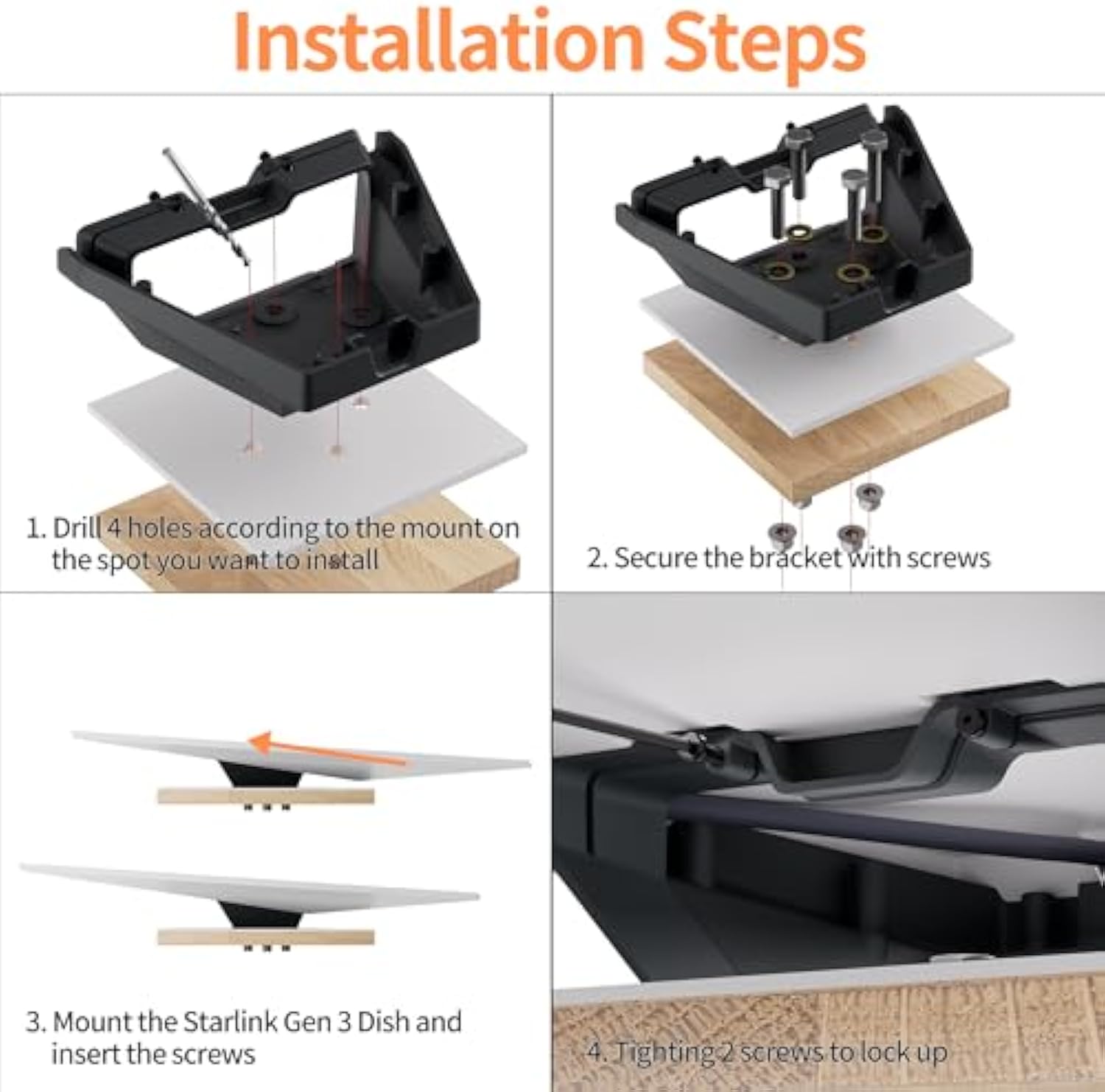 Starlink Gen 3 Mobility Mount, RV Roof Mount for Starlink Gen3 Standard