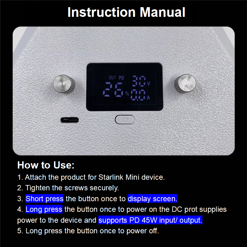 35000mAh Power Bank for Starlink Mini — 129.5Wh Portable Charger with USB-C Bidirectional PD, LCD Display, Smart App, DC Cable, Outdoor & Camping Battery Pack