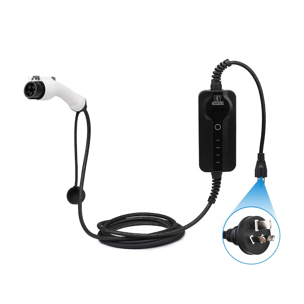 Portable Charger 16A/32A Adjustable Mode 2 Level 2 Household Waterproof EV Charger For Tesla Model S/X/3/Y
