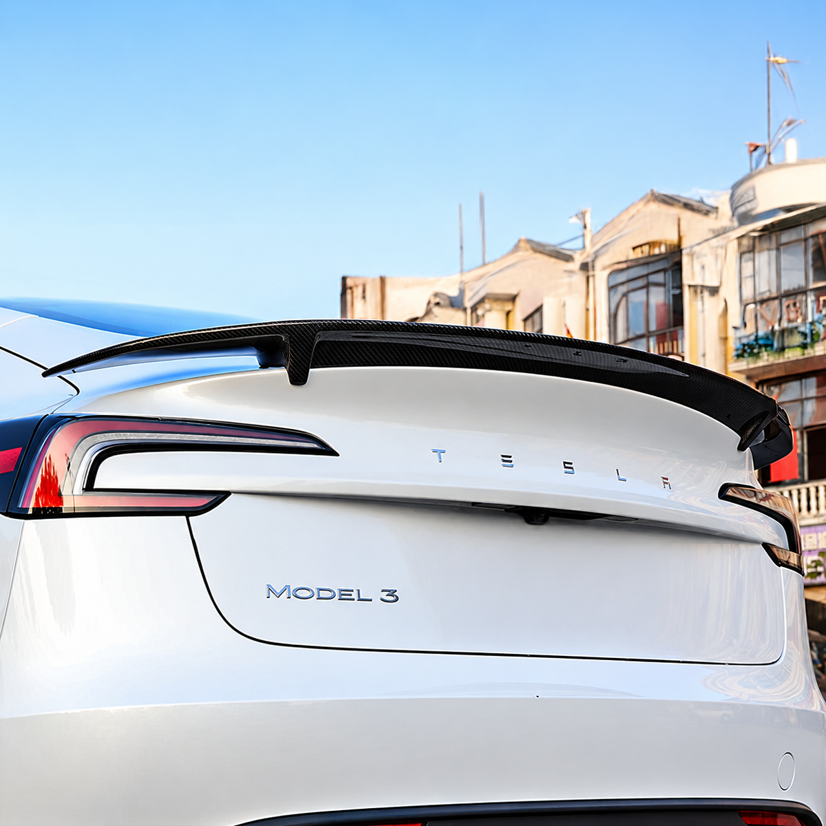 Gloss Carbon Fiber RT-Style Rear Spoiler for Tesla Model 3 Highland / Model Y Juniper