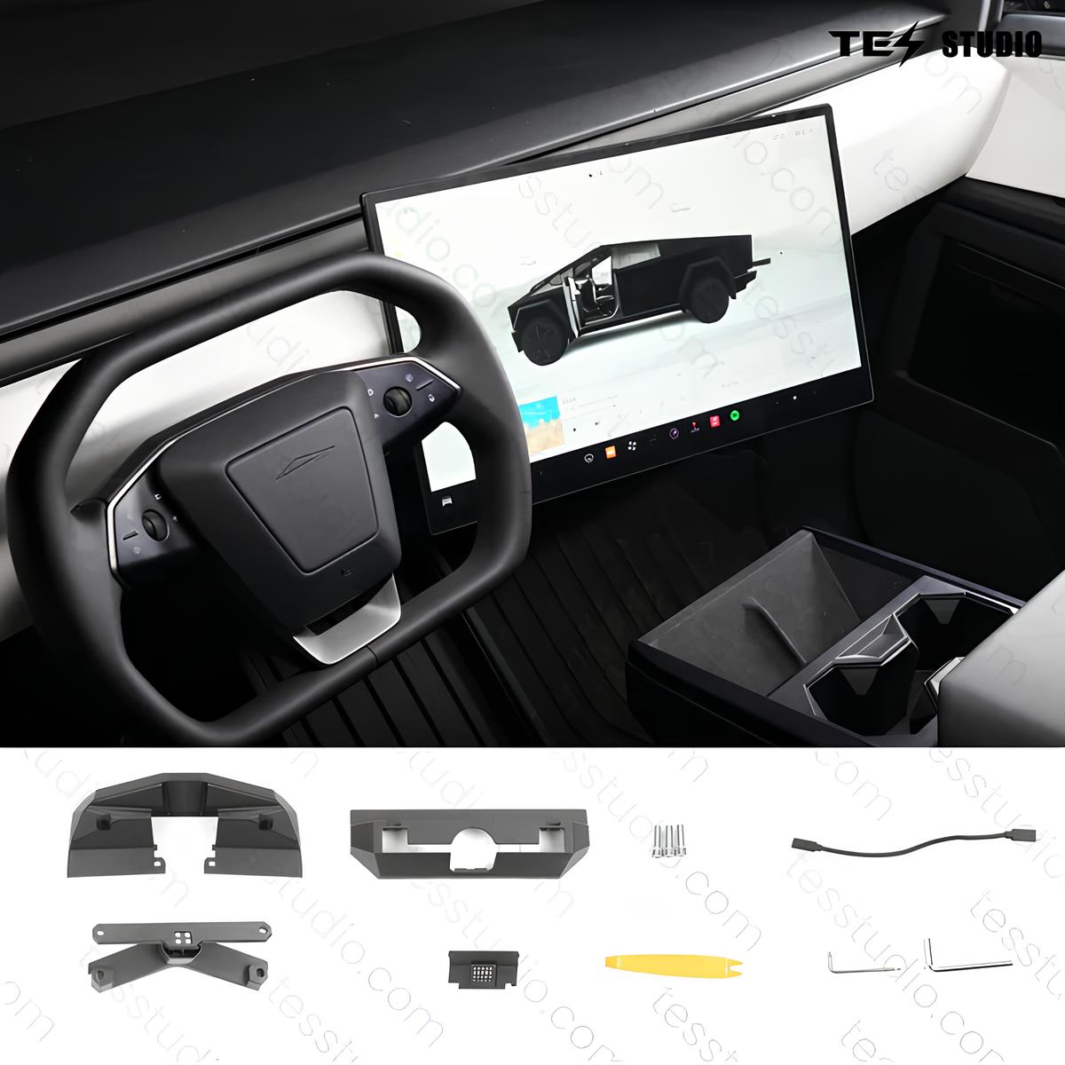 Tesla Swivel Mount — before and after screen viewing angle