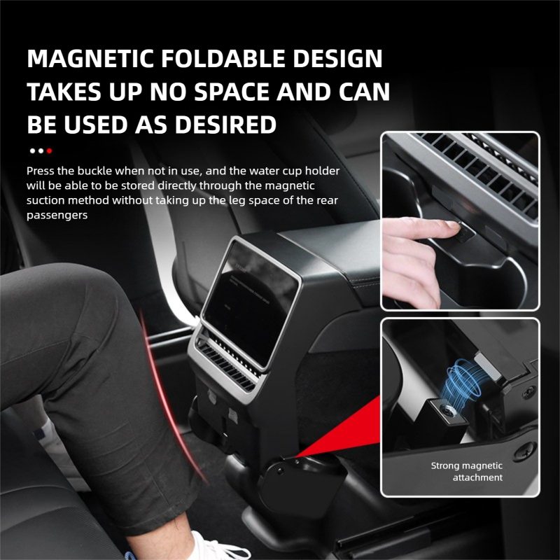 2025 2026 Rear Screen Cup Holder 3 in 1 for Model 3 Highland/ Model Y Juniper