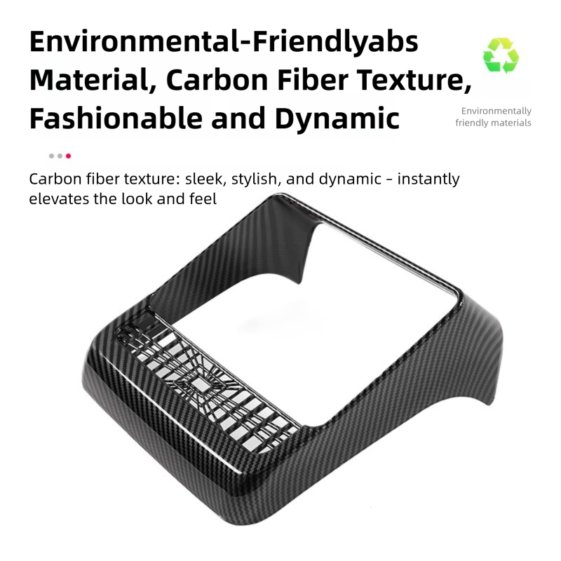 2026 Plaid Rear Air Vent Screen Protector Frame (Carbon Fiber Pattern ABS) For Tesla Model 3 Highland /Y Juniper