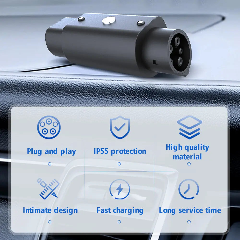 Type 2 to Type 1 EV Charging Adapter