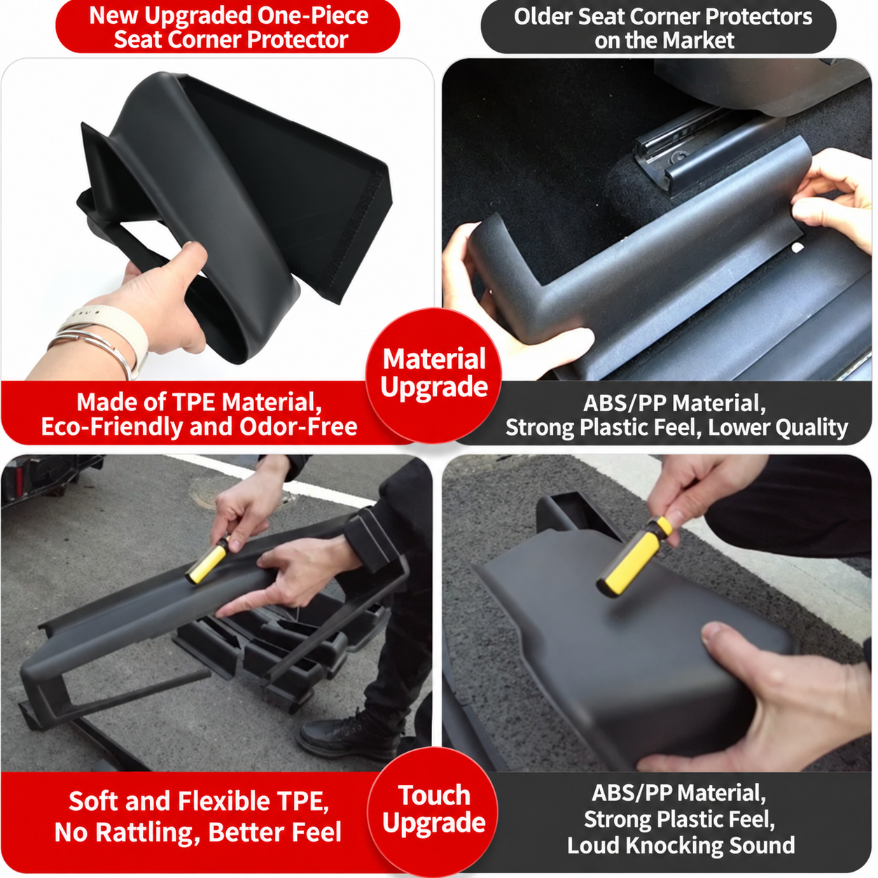 Tesla Model Y L TPE Under-Seat Corner Protectors, 5-Piece Set