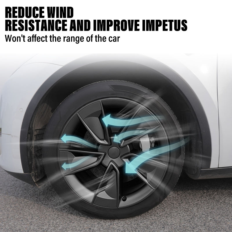 Tesla Model Y Juniper Hubcap X Style 19'' YB Knife Wheel Covers Tesstudio®