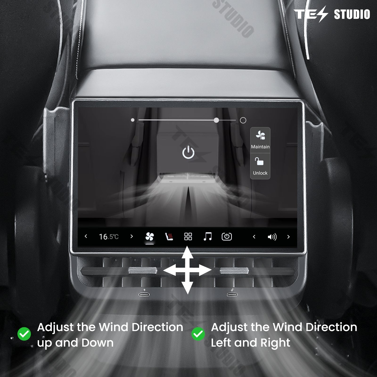 Tesstudio R89리어 엔터테인먼트 디스플레이 Model 3/Y(2019년 2월 이후 모델)