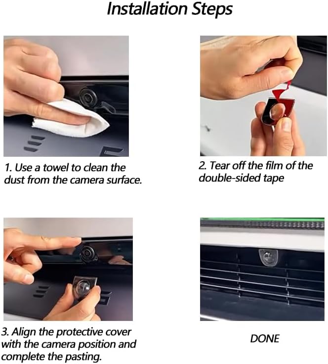 2pcs Front & Rear Camera PC Protective Lens Guard Cover for Tesla Model Y Juniper 2025–2026