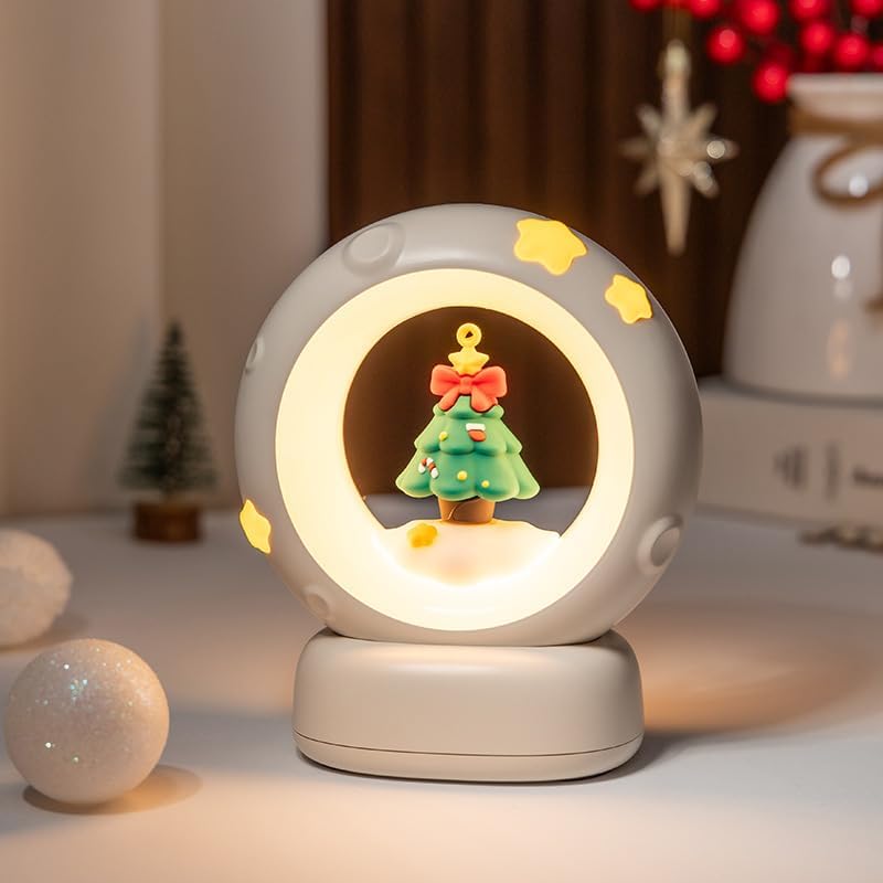 Space Astronaut Kitty LED Night Light for Kids, Nursery Night Light Rechargeable Table Lamp