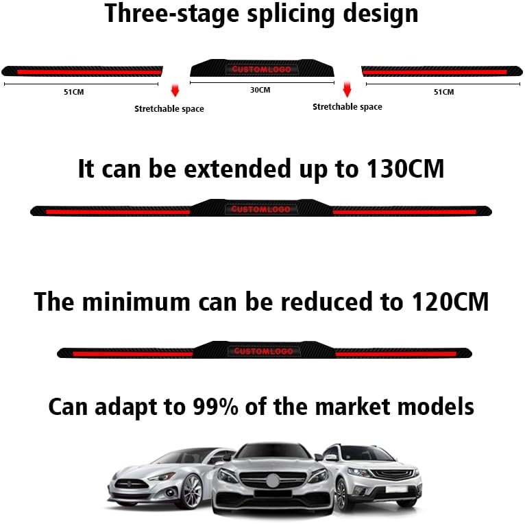 3-Segment Carbon Fiber Tail Light – Waterproof, Adjustable (120-130cm), 15° Bendable, High Brightness/Flow/Stacking Modes + Brake/Turn Signals Fits 99% Vehicles.