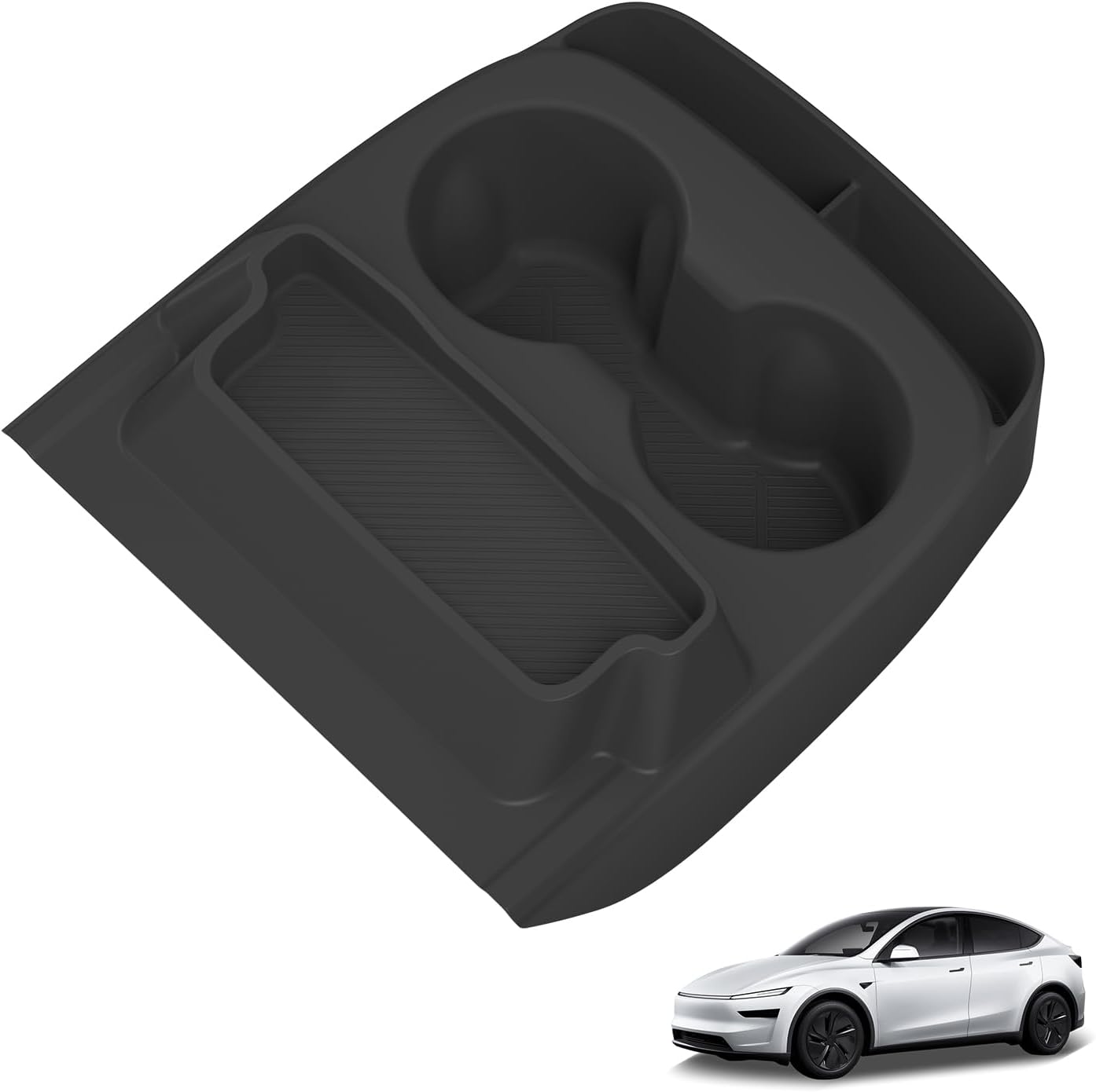 Tesla Model Y Standard Centre Console Cup Holder with Storage Box | Eyeglass Organizer Silicone Insert Tray