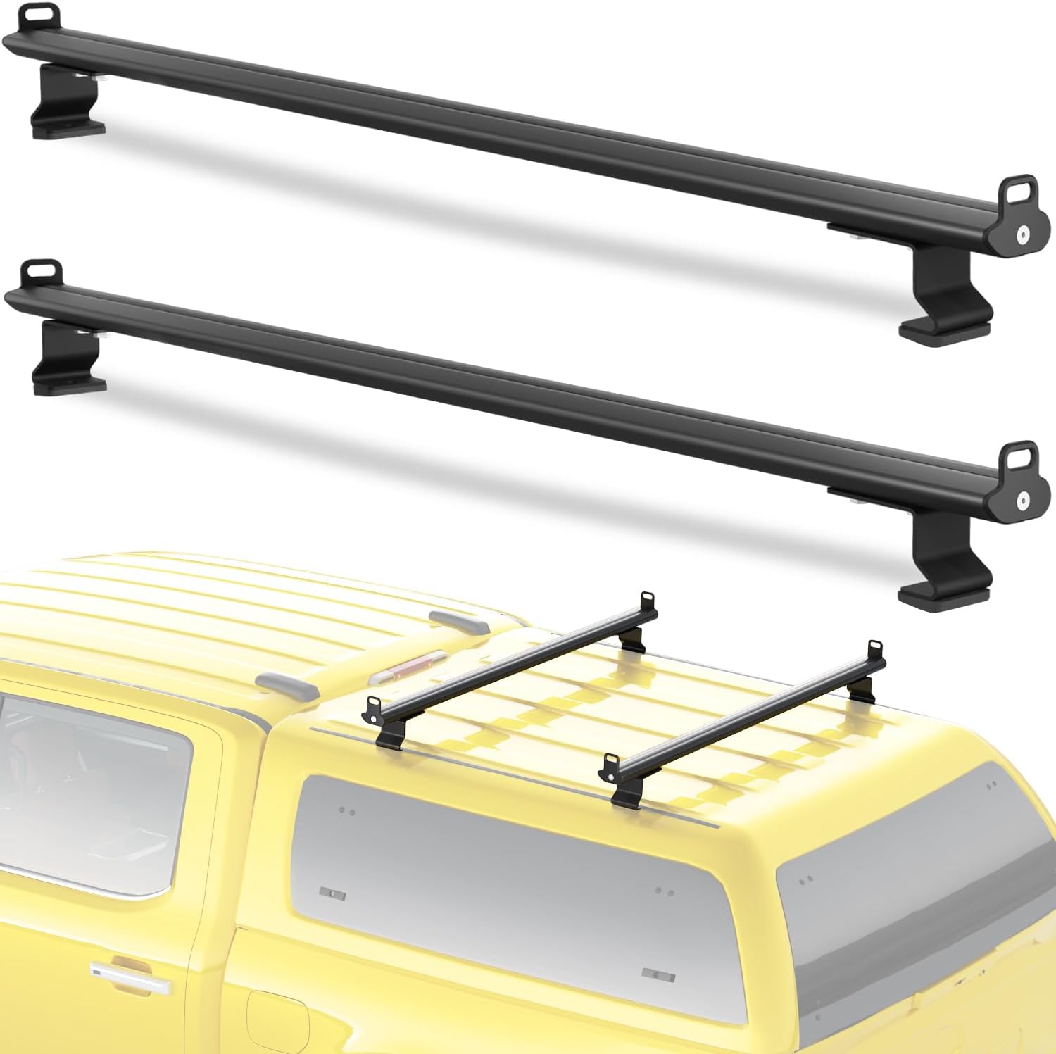 Universal ladder rack cross bars — installed on van roof