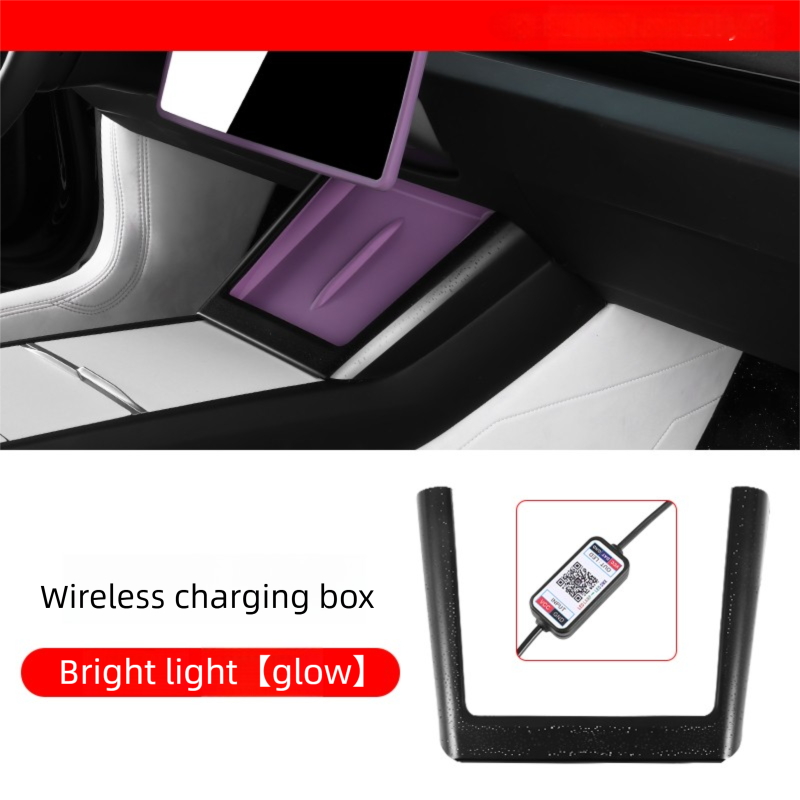 Ambient Galaxy Panel Wireless Charging Deck with Immersive Starry Glow for Model 3 Highland/ Y Juniper