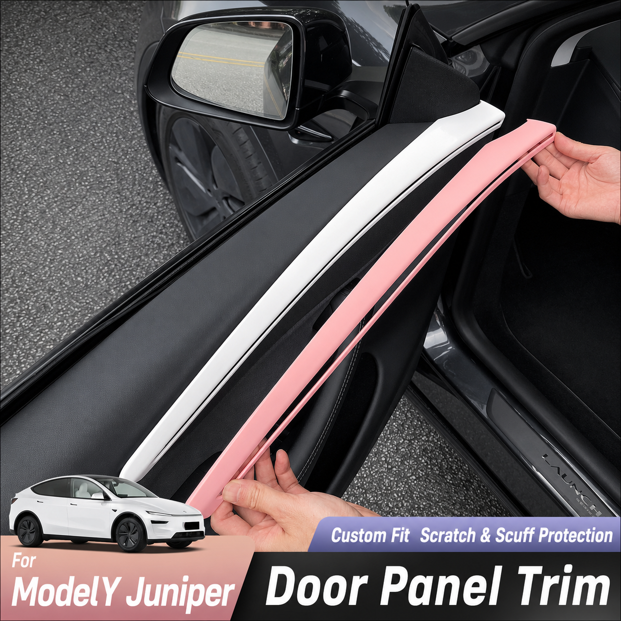 4-Piece Door Side Trim Cover Set for Tesla Model Y Juniper